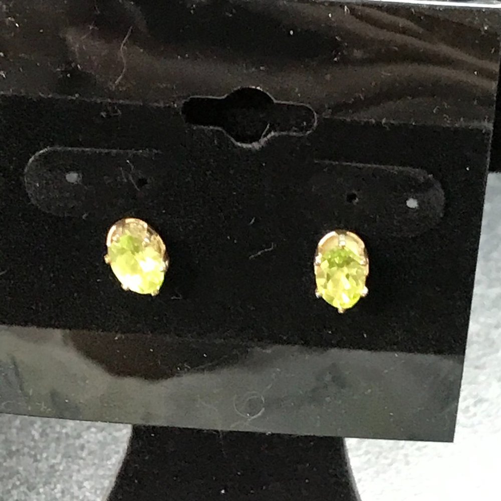 Sterling Silver Peridot Post Earrings